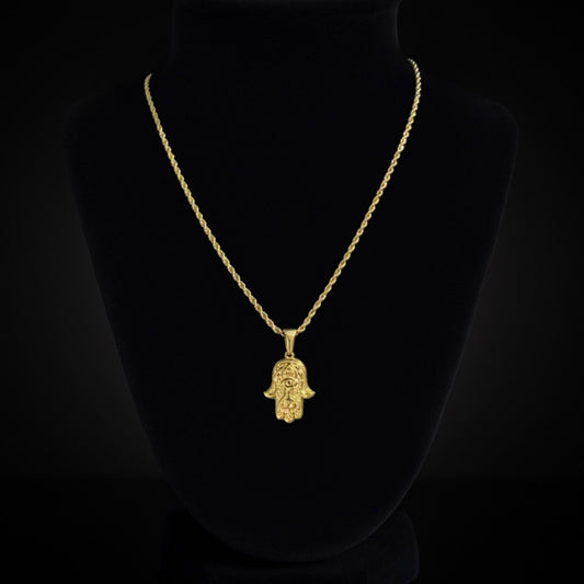Cadena Soga Mano de Fátima 2mm