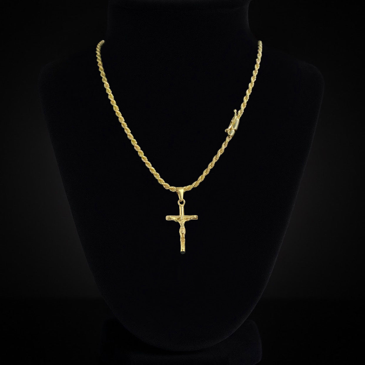 Cadena Soga Crucifijo Fino 3mm