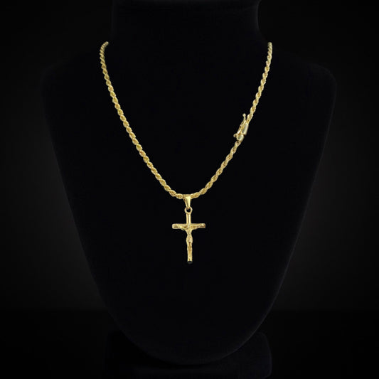 Cadena Soga Crucifijo Fino 3mm